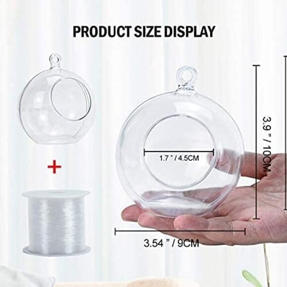 15 Pcs Hanging Candle Holder Clear Plastic Terrarium Globe Hanging Tea Lights Ca - Picture 4 of 7